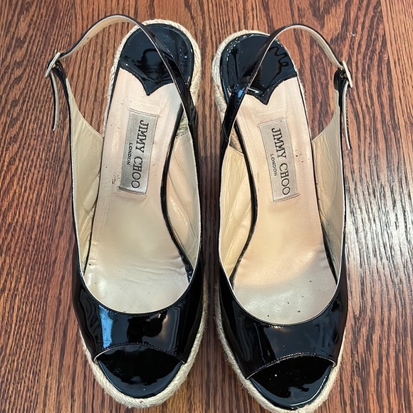 Jimmy Choo Black Patent Leather Espadrilles - Picture 6 of 7